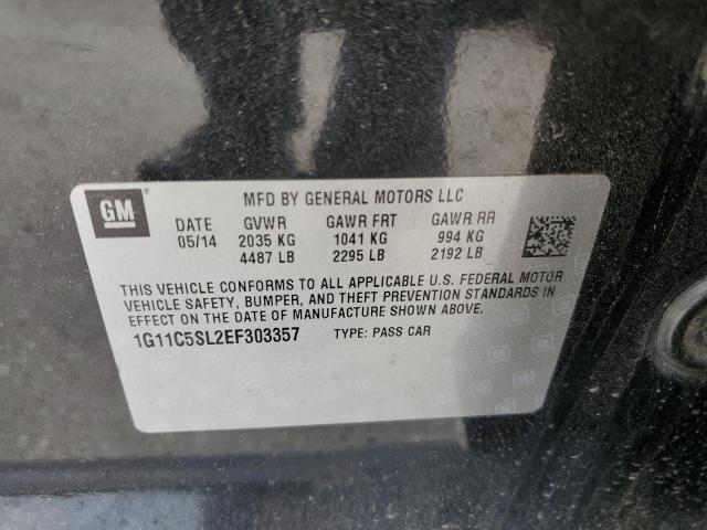 1G11C5SL2EF303357 - 2014 CHEVROLET MALIBU 1LT BLACK photo 13