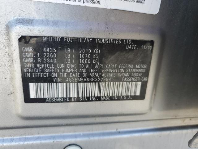 4S3BMBA66B3229845 - 2011 SUBARU LEGACY 2.5I SILVER photo 12