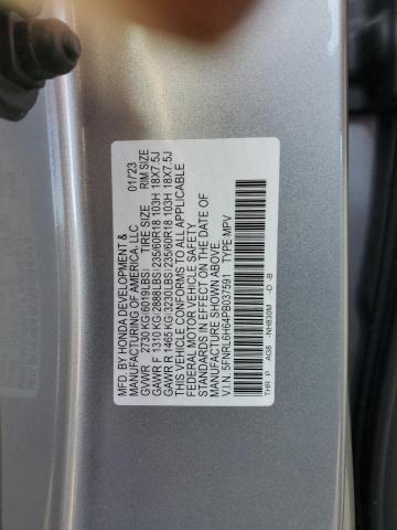 5FNRL6H64PB037591 - 2023 HONDA ODYSSEY EXL SILVER photo 14