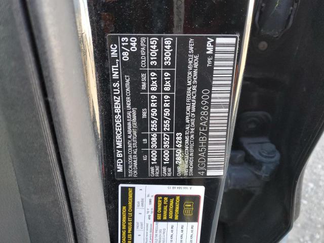 4JGDA5HB7EA286900 - 2014 MERCEDES-BENZ ML 350 4MATIC BLACK photo 13