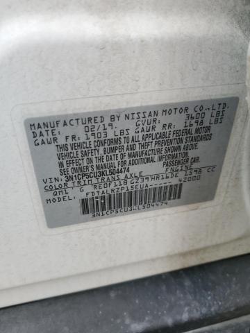 3N1CP5CU3KL504474 - 2019 NISSAN KICKS S WHITE photo 12