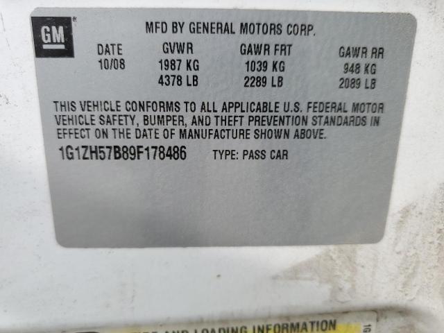 1G1ZH57B89F178486 - 2009 CHEVROLET MALIBU 1LT 白色 照片 12