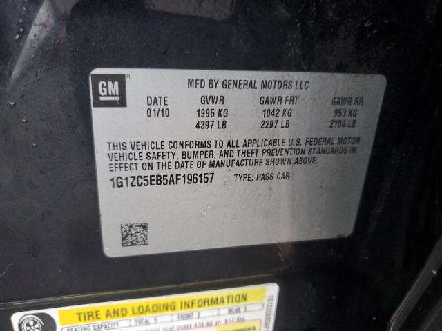 1G1ZC5EB5AF196157 - 2010 CHEVROLET MALIBU 1LT შავი ფოტო 12