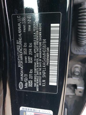 5NPLL4AG6MH038784 - 2021 HYUNDAI ELANTRA SE BLACK photo 12