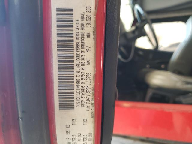 2J4FY19P3MJ113700 - 1991 JEEP WRANGLER / S RED photo 12