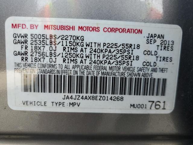 JA4JZ4AX8EZ014268 - 2014 MITSUBISHI OUTLANDER GT GRAY photo 13