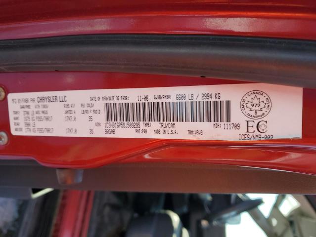 1D3HB16P59J509295 - 2009 DODGE RAM 1500 RED photo 12