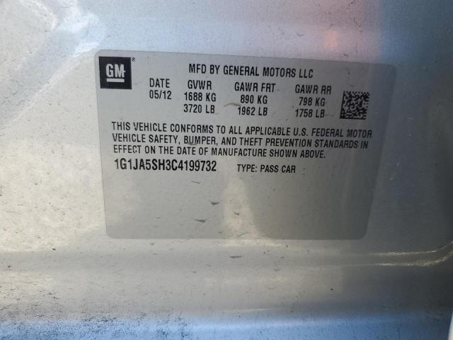 1G1JA5SH3C4199732 - 2012 CHEVROLET SONIC LS ვერცხლისფერი ფოტო 12