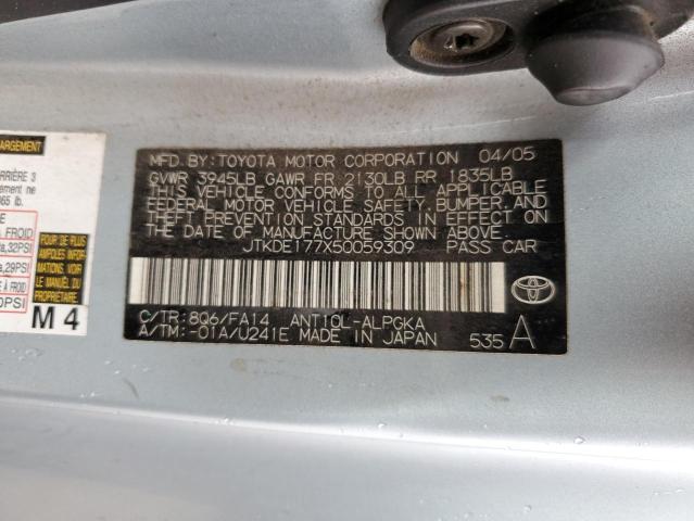 JTKDE177X50059309 - 2005 TOYOTA SCION TC Turkuaz foto 13