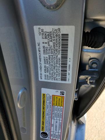 1HGCV1F1XLA016341 - 2020 HONDA ACCORD LX SILVER photo 12