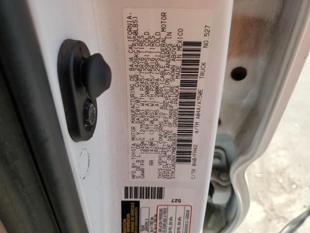 3TMJU62NX7M036838 - 2007 TOYOTA TACOMA DOUBLE CAB PRERUNNER WHITE photo 12