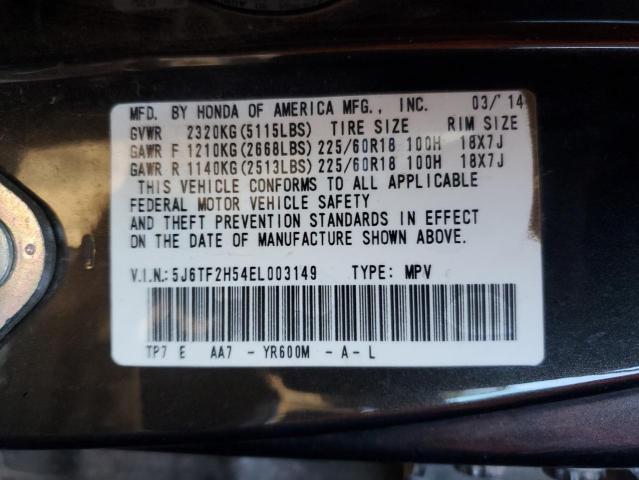 5J6TF2H54EL003149 - 2014 HONDA CROSSTOUR EXL BLACK photo 13