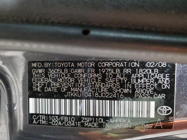 JTKKU10418J022416 - 2008 TOYOTA SCION XD GRAY photo 13