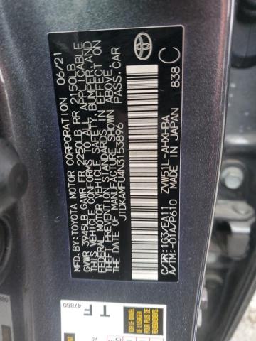 JTDKAMFU4N3153896 - 2022 TOYOTA PRIUS NIGHT SHADE Темно-сірий фото 12