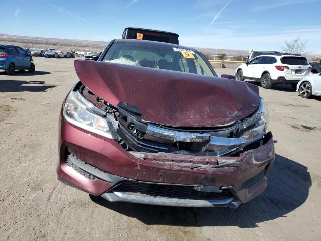 1HGCR2F32GA239040 - 2016 HONDA ACCORD LX MAROON photo 5