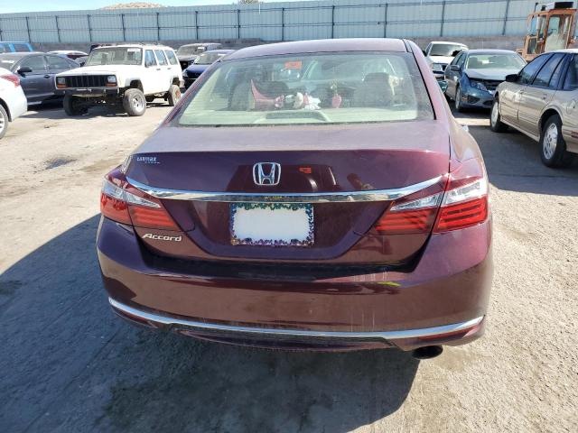 1HGCR2F32GA239040 - 2016 HONDA ACCORD LX MAROON photo 6