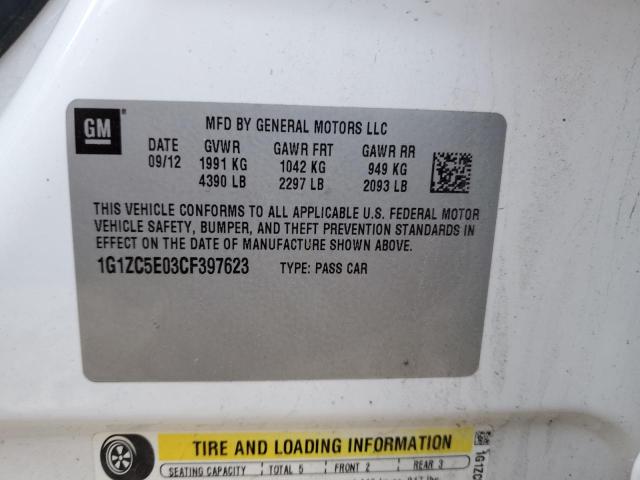 1G1ZC5E03CF397623 - 2012 CHEVROLET MALIBU 1LT 白色 照片 13