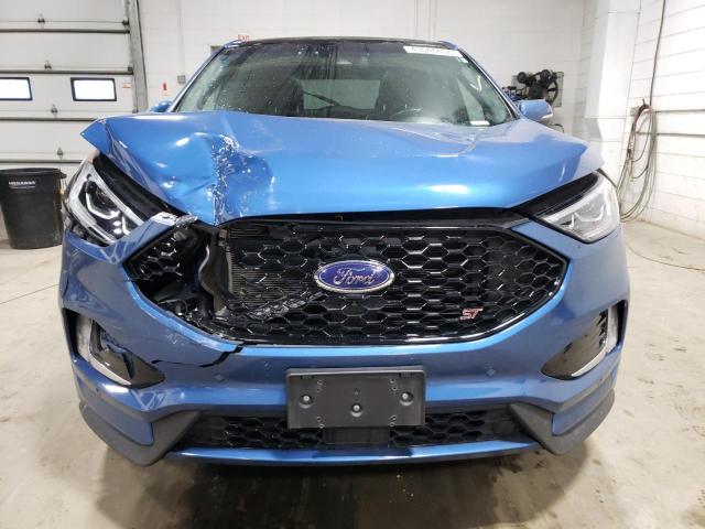 2FMPK4AP4KBB52355 - 2019 FORD EDGE ST BLUE photo 5