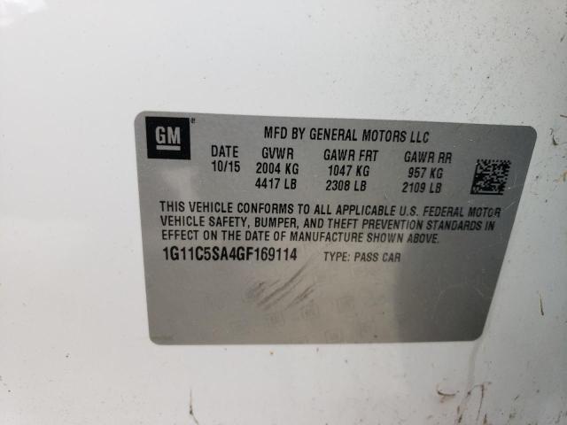 1G11C5SA4GF169114 - 2016 CHEVROLET MALIBU LIM LT Ақ фото 13