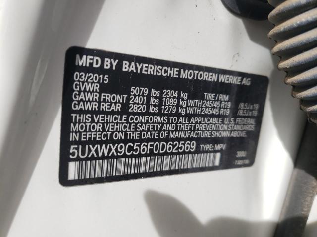 5UXWX9C56F0D62569 - 2015 BMW X3 XDRIVE28I WHITE photo 13