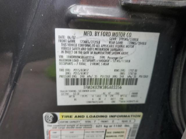 1FMDK02W38GA03356 - 2008 FORD TAURUS X SEL GRAY photo 13