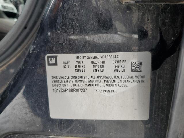 1G1ZC5E10BF307237 - 2011 CHEVROLET MALIBU 1LT 黑色 照片 12