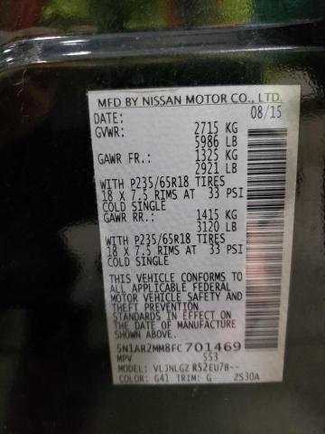 5N1AR2MM8FC701469 - 2015 NISSAN PATHFINDER S 黑色 照片 13