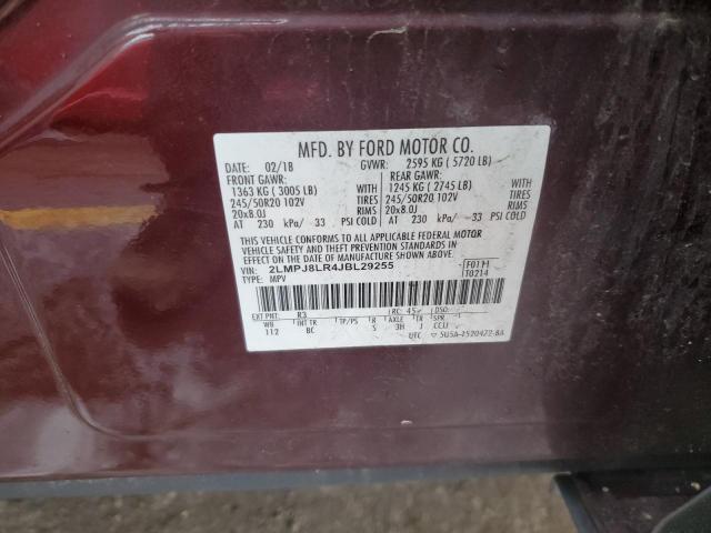 2LMPJ8LR4JBL29255 - 2018 LINCOLN MKX RESERVE RED photo 12