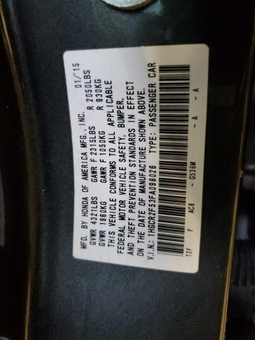 1HGCR2F53FA098026 - 2015 HONDA ACCORD SPORT GRAY photo 12