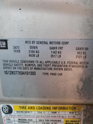 1G1ZK577X94191393 - 2009 CHEVROLET MALIBU LTZ 金色 照片 12