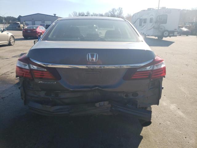 1HGCR2F33HA303233 - 2017 HONDA ACCORD LX GRAY photo 6