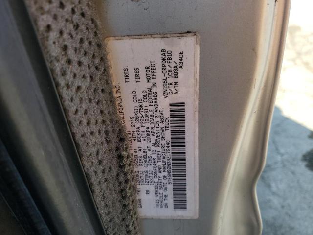 5TESN92N33Z172440 - 2003 TOYOTA TACOMA XTRACAB PRERUNNER ვერცხლისფერი ფოტო 12