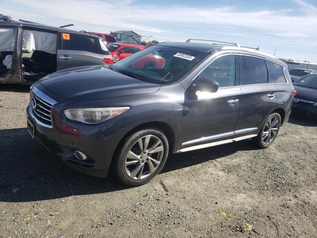 5N1CL0MM8EC513533 - 2014 INFINITI QX60 HYBRID GRAY photo 1