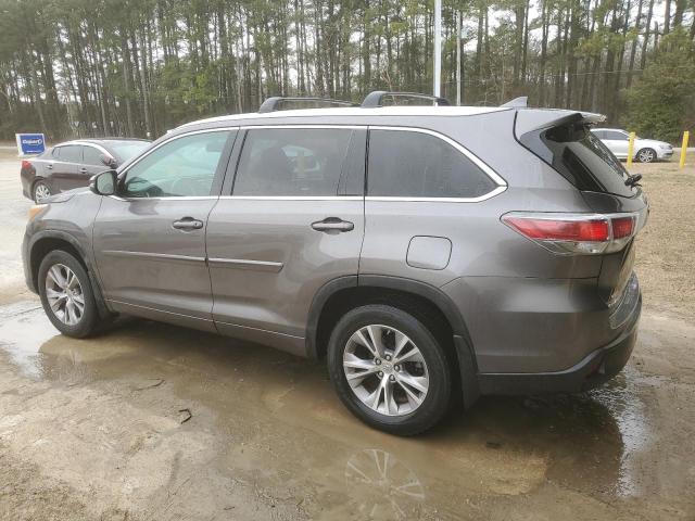 5TDJKRFHXFS200941 - 2015 TOYOTA HIGHLANDER XLE GRAY photo 2