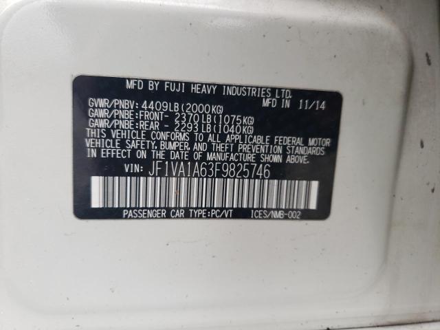 JF1VA1A63F9825746 - 2015 SUBARU WRX WHITE photo 12