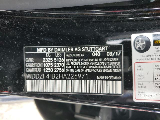 WDDZF4JB2HA226971 - 2017 MERCEDES-BENZ E 300 BLACK photo 12