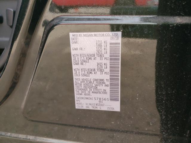 5N1DR2MM2KC578565 - 2019 NISSAN PATHFINDER S 绿色 照片 12