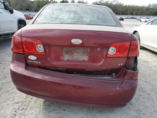 KNAGE123485260121 - 2008 KIA OPTIMA LX RED photo 6