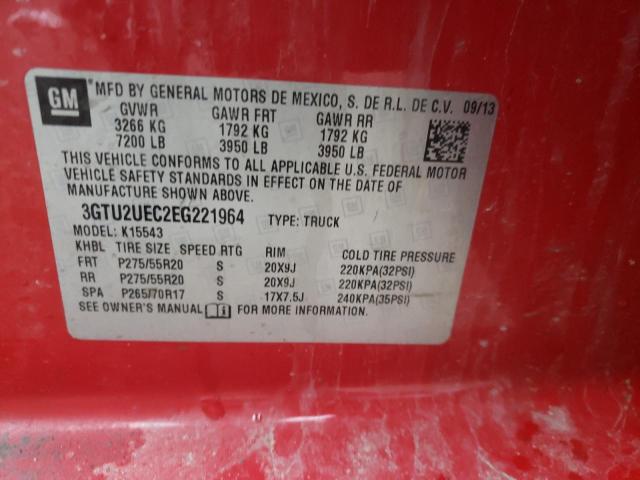 3GTU2UEC2EG221964 - 2014 GMC SIERRA K1500 SLE RED photo 13