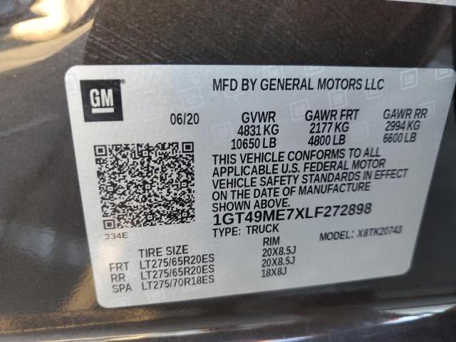 1GT49ME7XLF272898 - 2020 GMC SIERRA K2500 SLE CHARCOAL photo 13