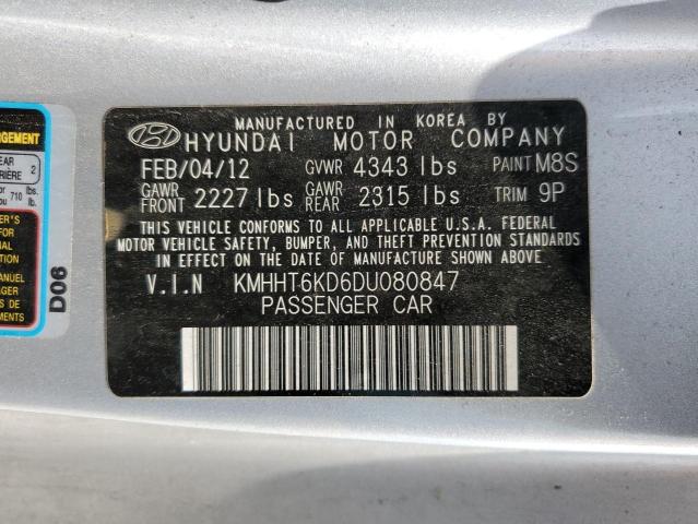 KMHHT6KD6DU080847 - 2013 HYUNDAI GENESIS CO SILVER photo 12