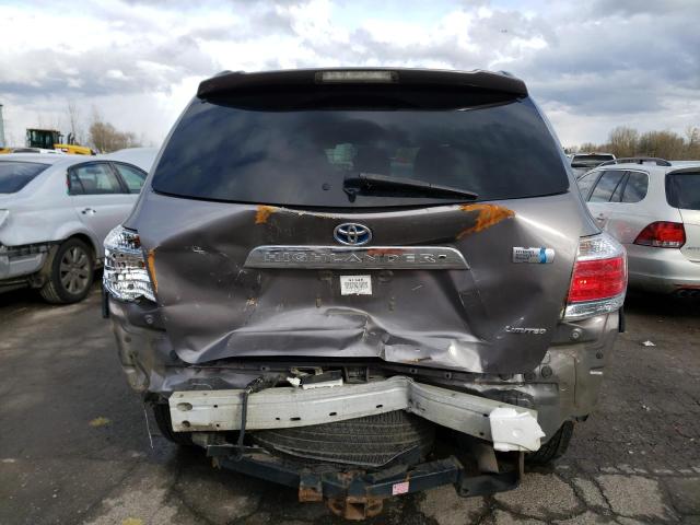 JTEDC3EH0C2006412 - 2012 TOYOTA HIGHLANDER HYBRID LIMITED GRAY photo 6