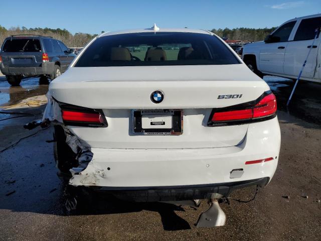 WBA53BH03MCF27886 - 2021 BMW 530 I WHITE photo 6