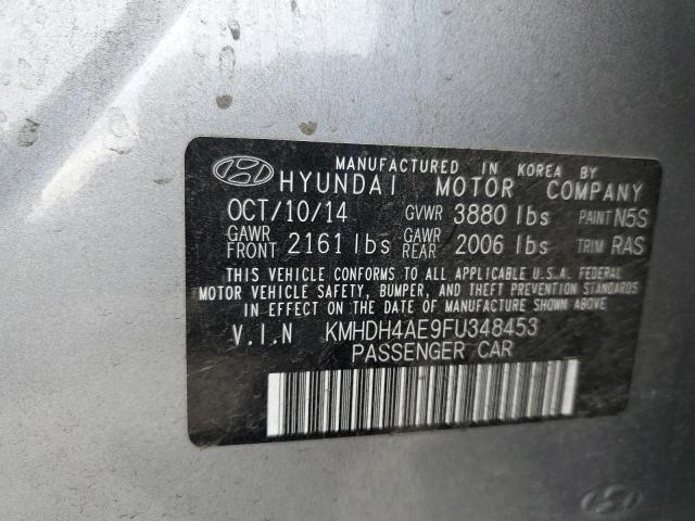 KMHDH4AE9FU348453 - 2015 HYUNDAI ELANTRA SE SILVER photo 12