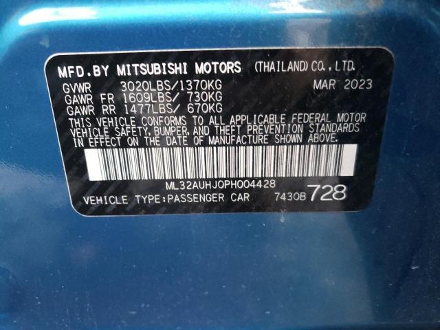 ML32AUHJ0PH004428 - 2023 MITSUBISHI MIRAGE ES 蓝色 照片 12