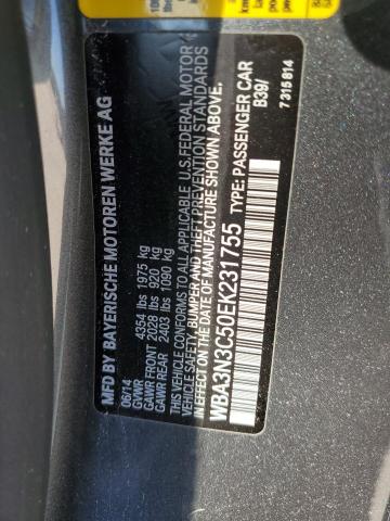 WBA3N3C50EK231755 - 2014 BMW 428 I GRAY photo 12