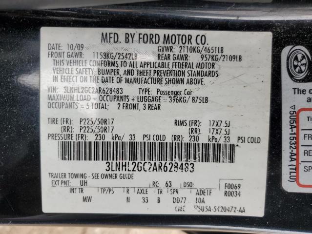 3LNHL2GC2AR628483 - 2010 LINCOLN MKZ BLACK photo 13