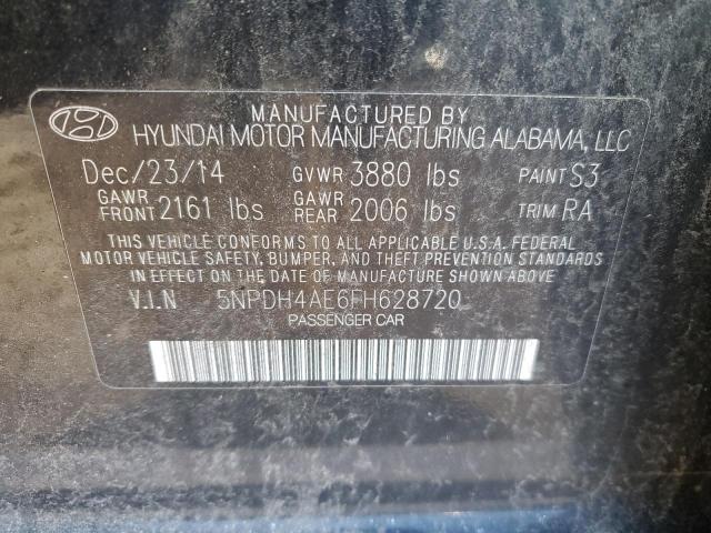 5NPDH4AE6FH628720 - 2015 HYUNDAI ELANTRA SE BLACK photo 12