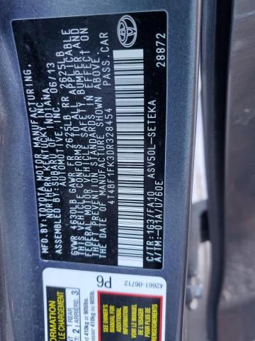 4T4BF1FK3DR328454 - 2013 TOYOTA CAMRY L CHARCOAL photo 12