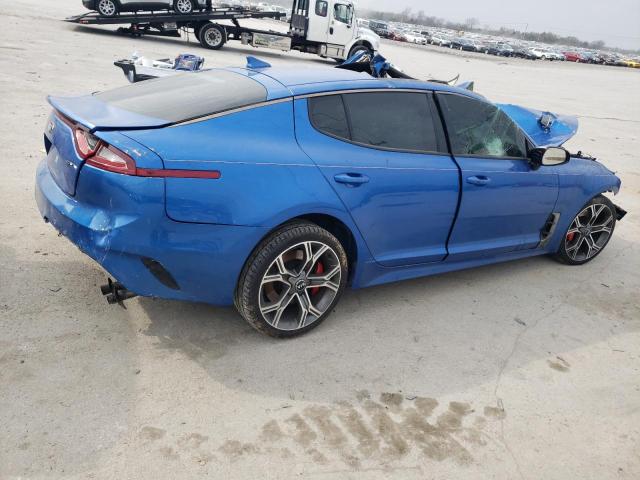 KNAE55LC0K6061596 - 2019 KIA STINGER GT2 BLUE photo 3